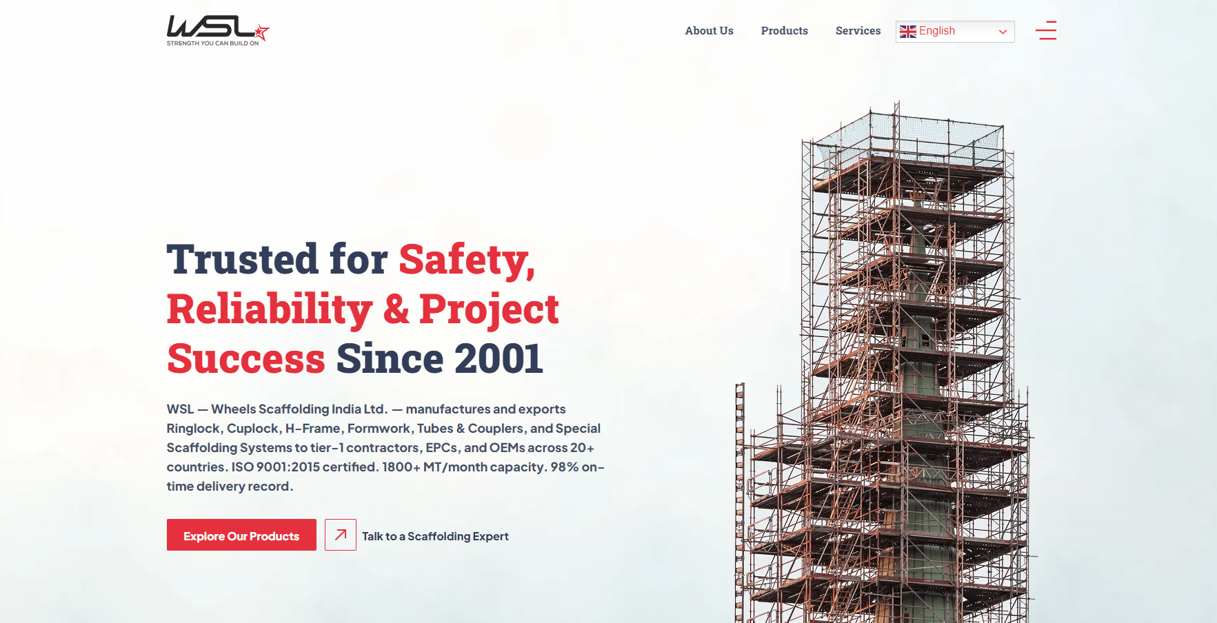 Screenshot of the WSL India Official Website