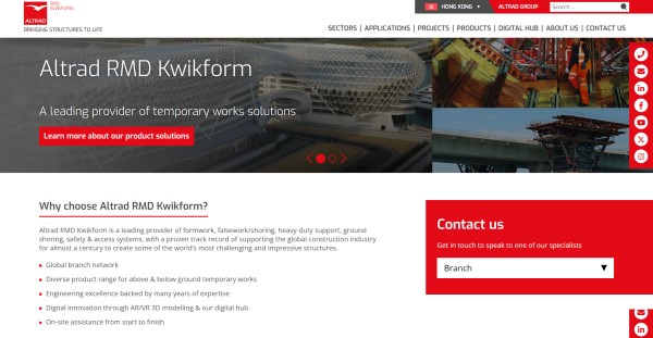 Screenshot of Altrad’s Official Website