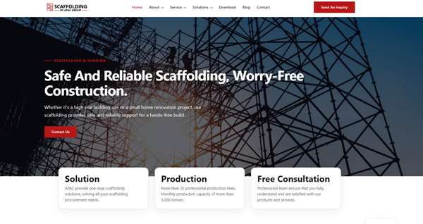 Screenshot of APAC Scaffold Official Website
