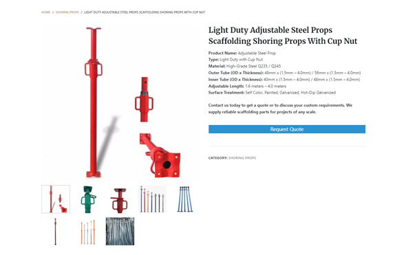 Light Duty Adjustable Steel Props of APAC Scaffold