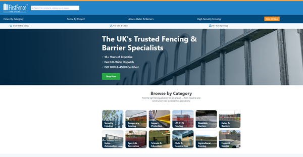 Screenshot of First Fence Official Website