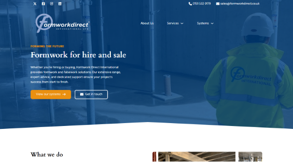 Formwork Direct公式HPキャプチャ