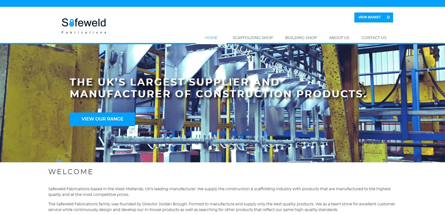 Screenshot of the Safeweld Fabrications Official Website